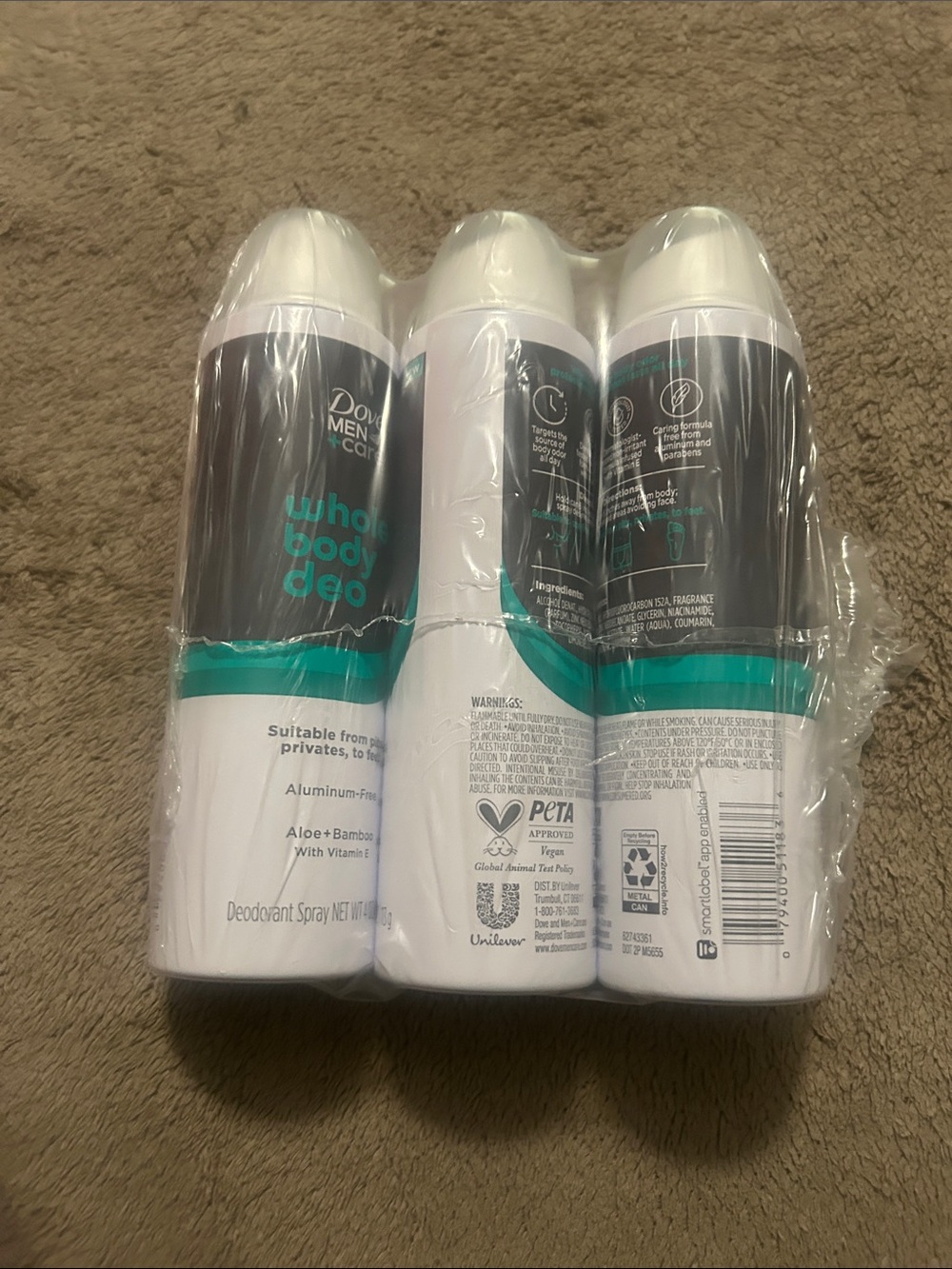 Dove Men+Care Whole Body Deodorant Spray - White & Teal (Pack of 3)